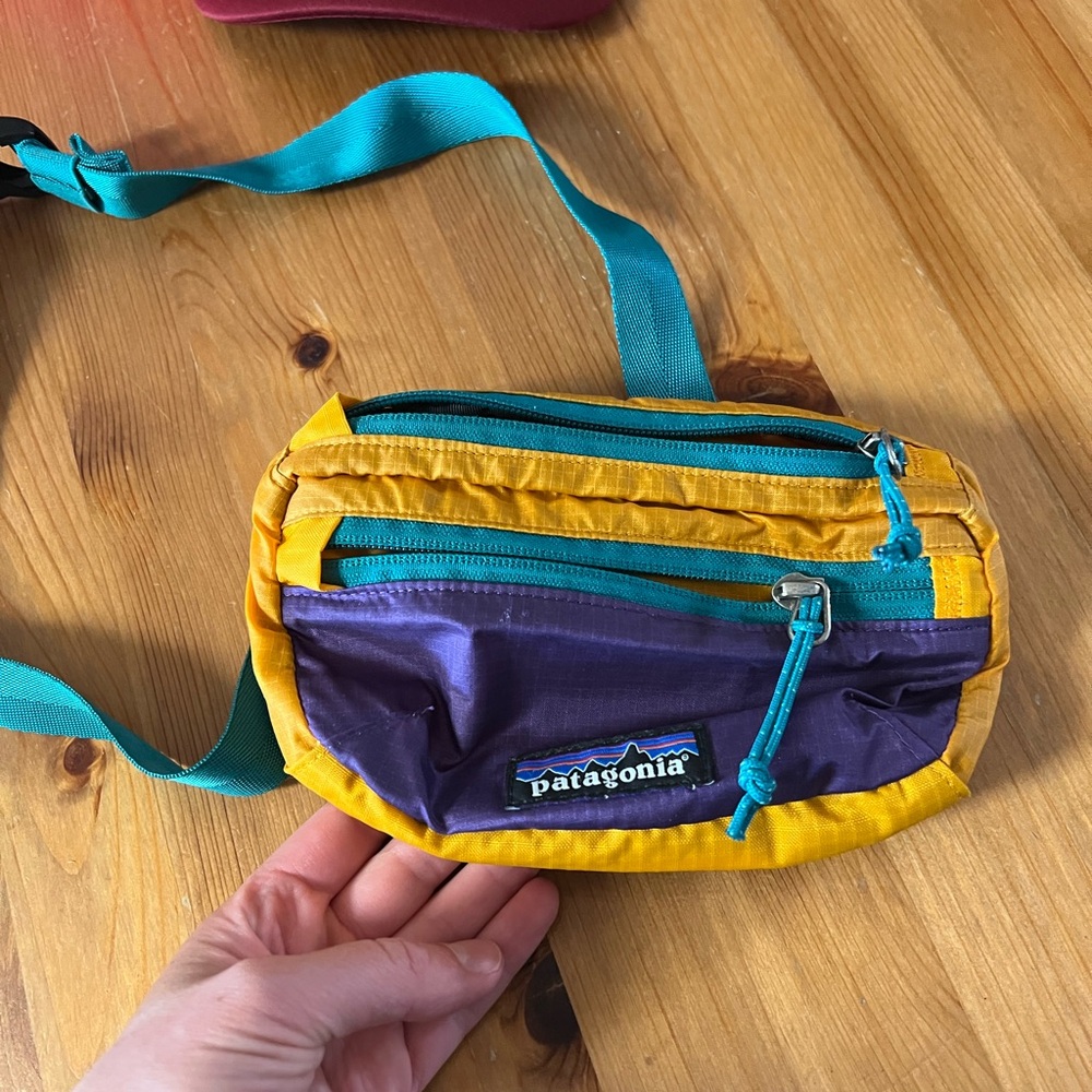 Patagonia Terravia Mini Hip Pack 1L Yellow and Teal Crossbody Bag